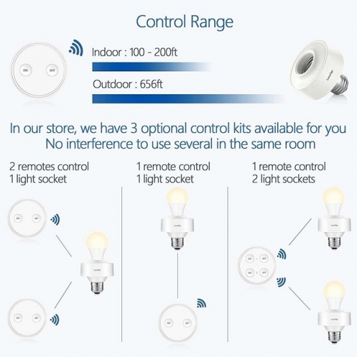 Loratap Wireless Remote Control Light, Remote Control Outdoor Light Socket