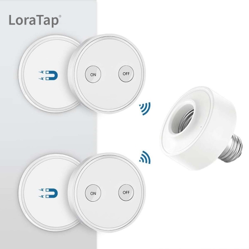 LoraTap Wireless Remote Control Light Bulb Socket for Floor Lamp Table Lamp Pendant Lamp and Other Light Fixture with E27 Base Switch Is Mountable