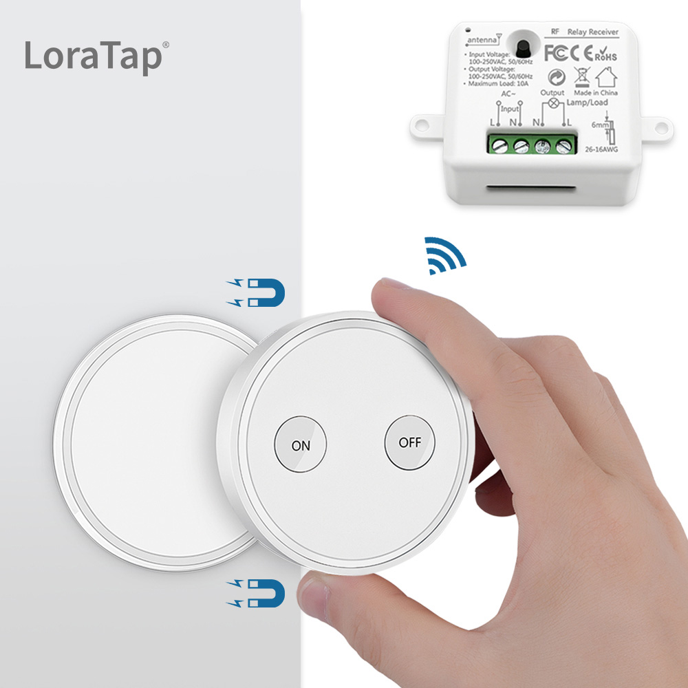 LoraTap Wireless Switch Kit, with 10min 30min Timer, Parallel Back and  forth, 2500W Receiver, 868Mhz Radio Transmitter, Wall Switch for VMC  Lighting