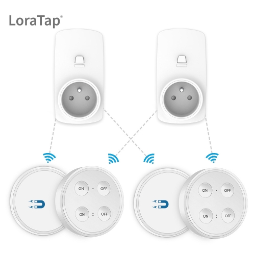LoraTap Remote Controlled Socket, 3680 Watts, 200M Range, 868Mhz Radio, 10 Years Battery Life, Smart Wireless Electrical Socket, Batteries Included