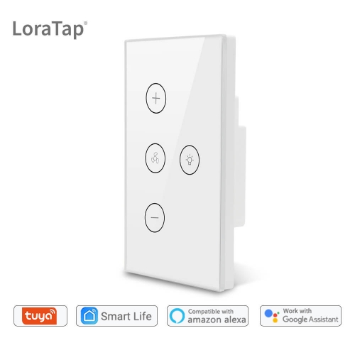 Smart Wi-Fi Fan Light Switch, in-Wall Ceiling Fan Lamp Switch Works with Alexa, Google Home Assistant Voice Control Timer Function
