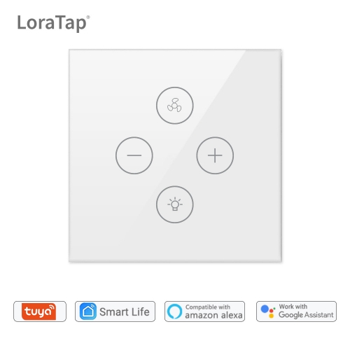Tuya Smart Life WiFi Ceiling Fan Light Switch EU Type Remote Control Works with Google Home Amazon Alexa App Timer Smart Home