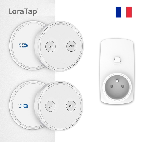 LoraTap Remote Controlled Socket, 3680 Watts, 200M Range, 868Mhz Radio, 10 Years Battery Life, Smart Wireless Electrical Socket, Batteries Included