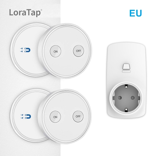 EU Plug Magnetic Wireless Remote Control Socket Kit 16A White (2 remotes + 1 socket)