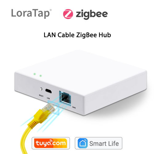 LoraTap Smart Home Tuya ZigBee 3.0 Hub Bridge Wireless and Wired Smart Life App Remote Control Automation DIY