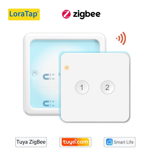 Tuya ZigBee 3.0 Wireless EU 2 Gang Remote Control Switch Compatible with Smart Life Home Assistant Zigbee2MQTT DIY