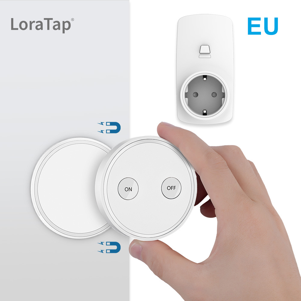 LoraTap Mini Remote Control Outlet Plug Adapter with Remote Wall