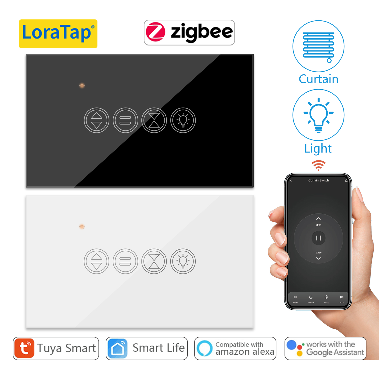 LoraTap Tuya Smart WiFi Curtain Switch Relay Module for Roller Shutter  Window Blinds Google Home Alexa Voice Control