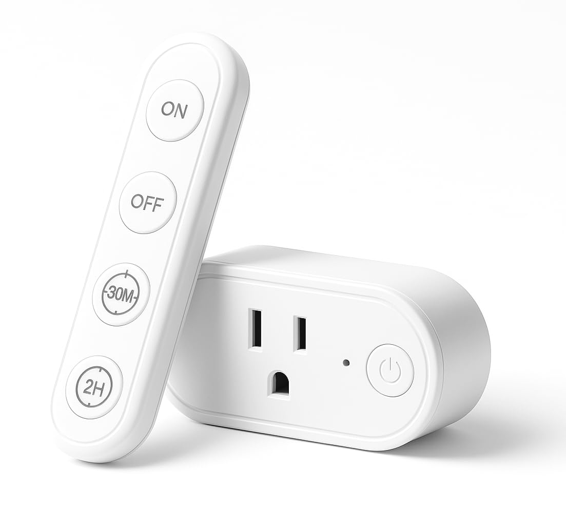 Remote Control Timer Outlet, Dual Countdown 30min/2h Auto Shut Off, 15A ...